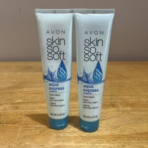AVON Skin So Soft AQUA EXPRESS + WATERMINT Hand Lotion 3.4oz LOT of 2 SEALED NOS